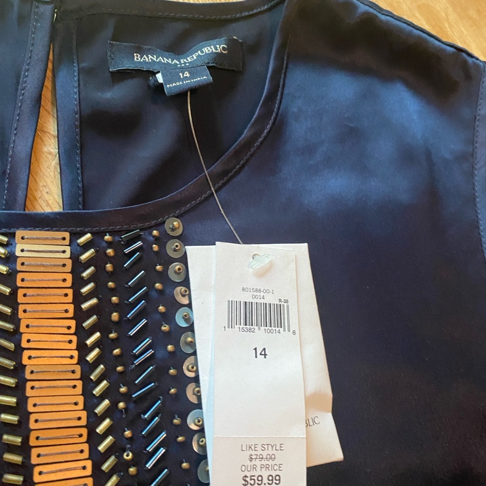 Banana Republic, navy silky shell